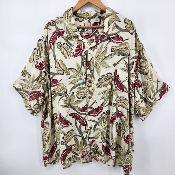 Roundtree & Yorke Men's 2XT Hawaiian Shirt Short Sleeves Tall - Picture 1 of 5